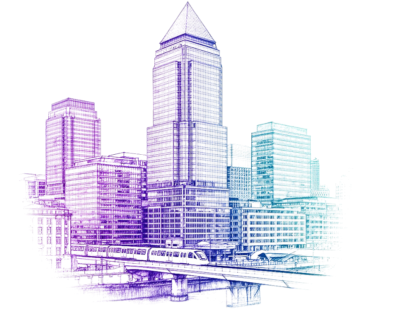 Canary Wharf skyline illustration
