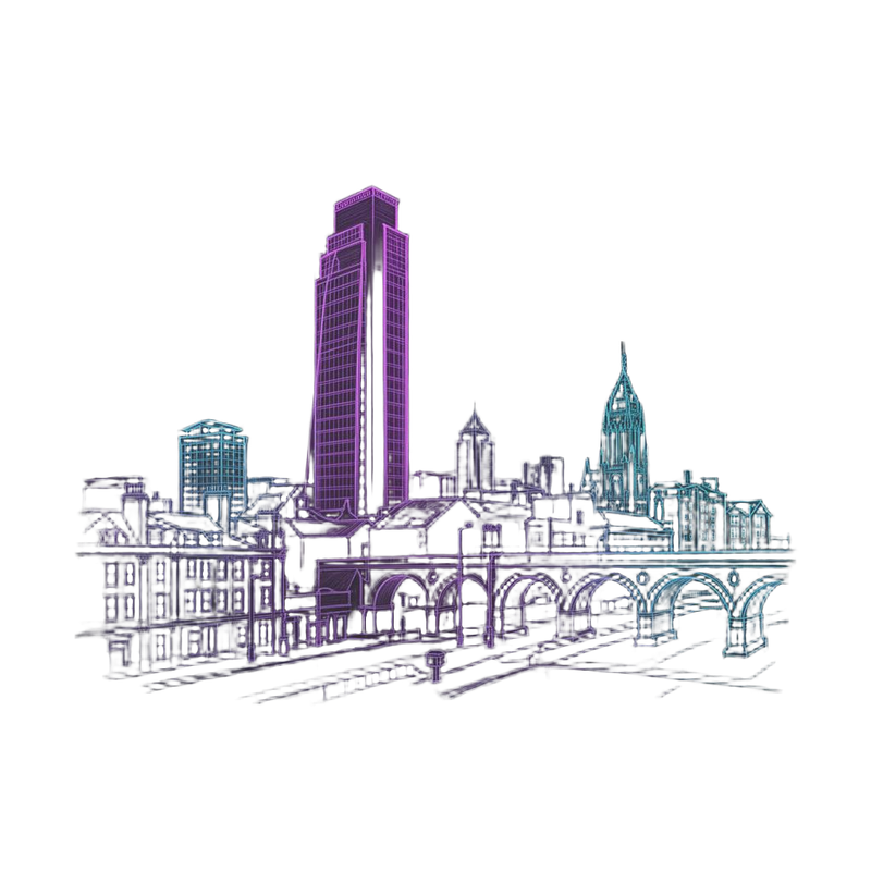 Manchester skyline illustration